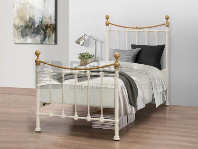 Birlea Montrose 3ft Single Cream Metal Bed Frame