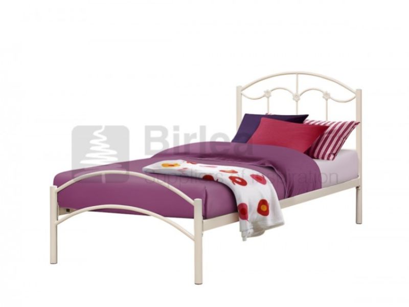 Birlea Poppy 3ft Single Cream Metal Bed Frame