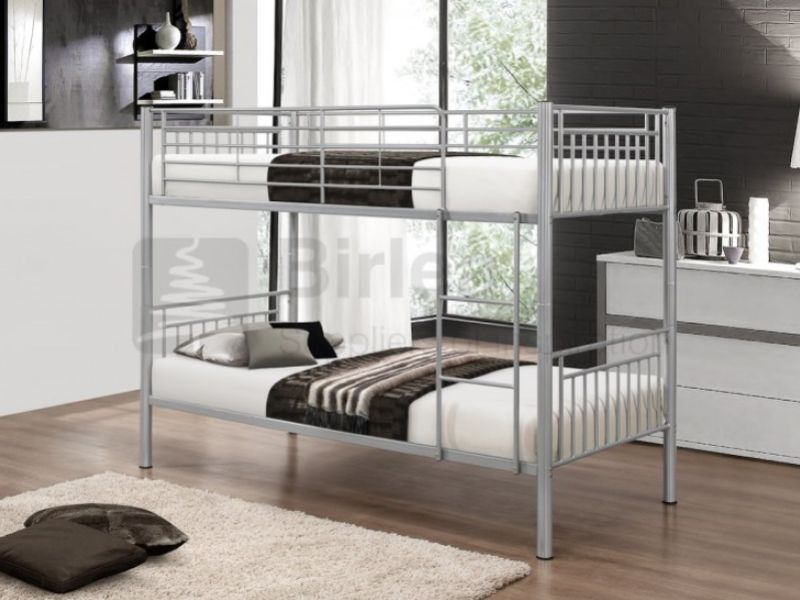 Birlea Rhodes Silver Metal Bunk Bed