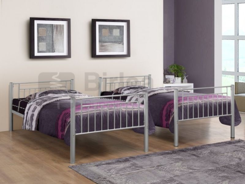 Birlea Rhodes Silver Metal Bunk Bed