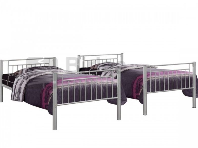 Birlea Rhodes Silver Metal Bunk Bed