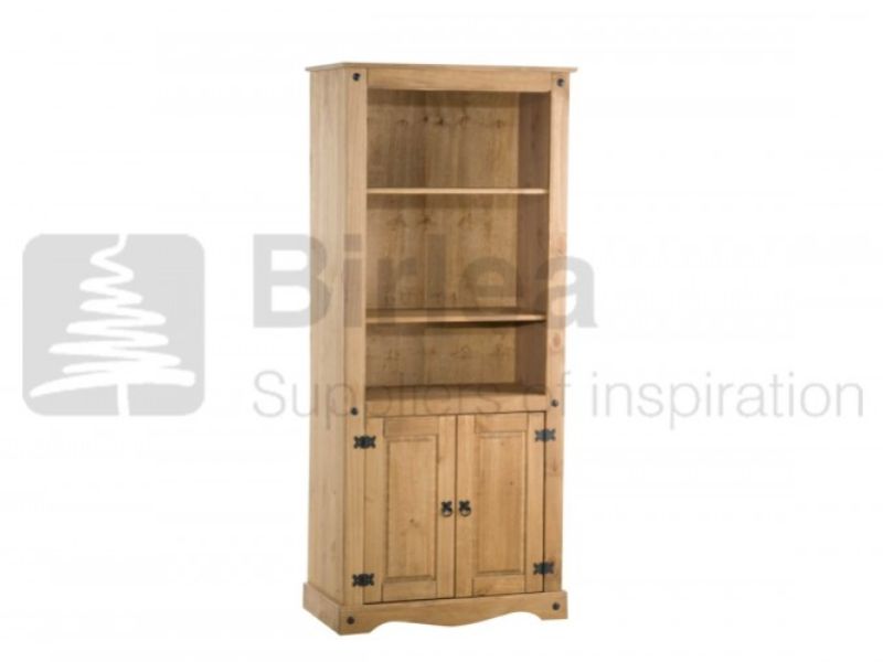 Birlea Corona Pine 2 Door Display Unit Bookcase