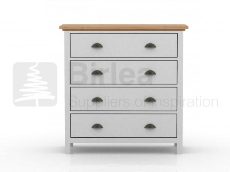 Birlea Richmond White And Pine 4 Drawer Chest