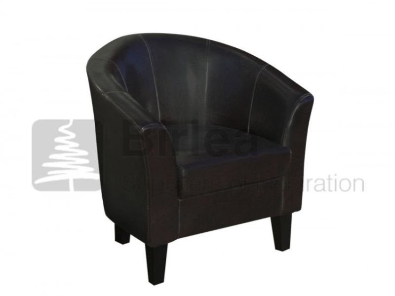 Birlea Chester Brown Faux Leather Tub Chair