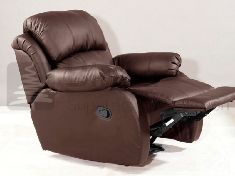 Birlea Ascot Brown Faux Leather Recliner Chair
