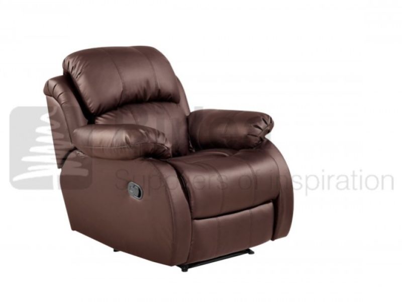 Birlea Ascot Brown Faux Leather Recliner Chair