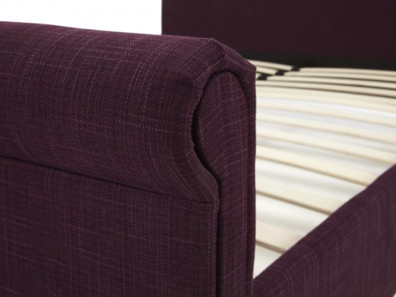 Serene Hazel 6ft Super Kingsize Plum Fabric Bed Frame