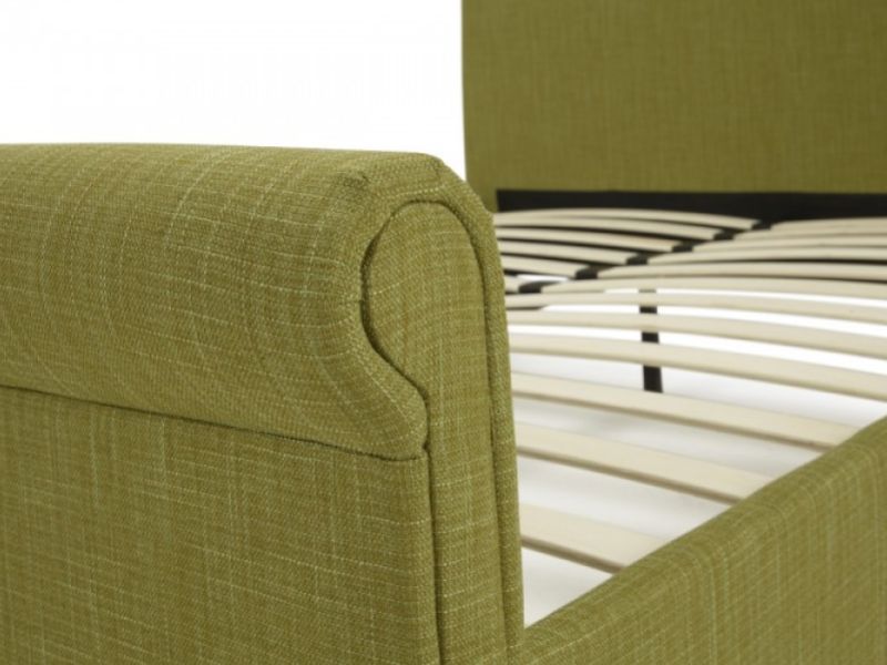 Serene Hazel 6ft Super Kingsize Olive Fabric Bed Frame