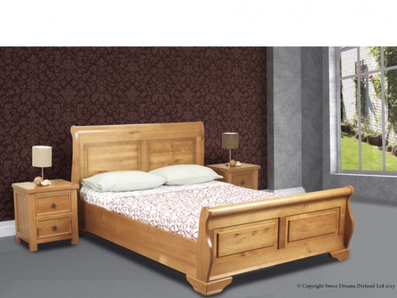 Sweet Dreams Jackdaw 4ft 6 Double Oak Finish Wooden Bed Frame