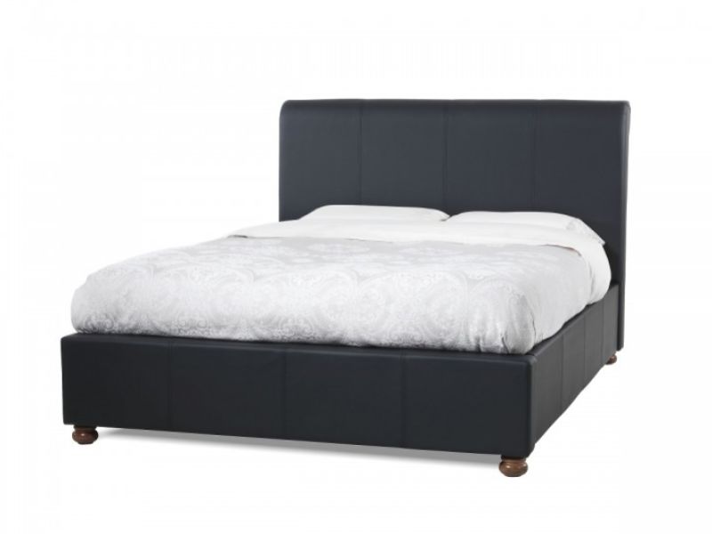 Serene Siena 6ft Super King Size Black Faux Leather Bed Frame
