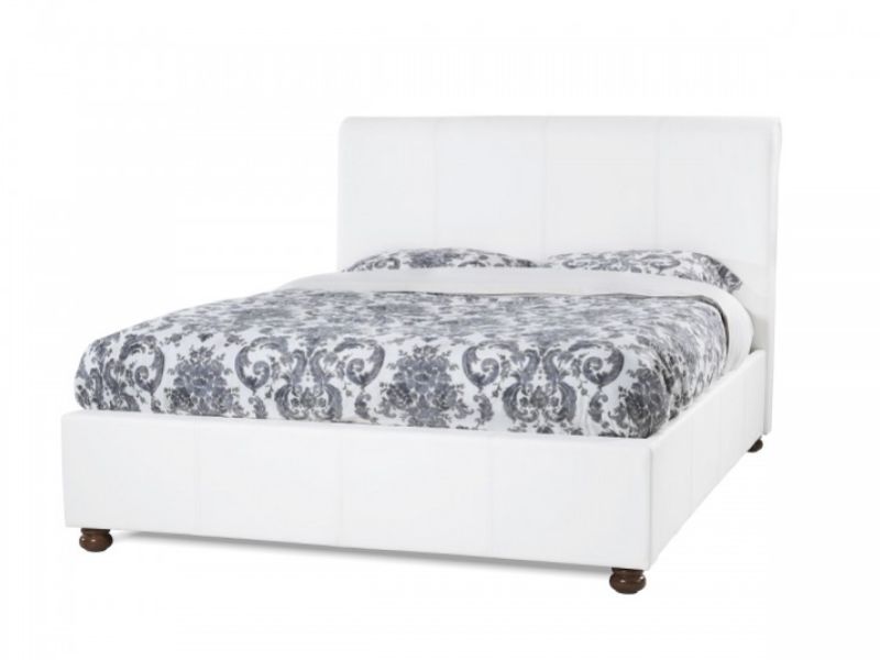 Serene Siena 4ft6 Double White Faux Leather Bed Frame