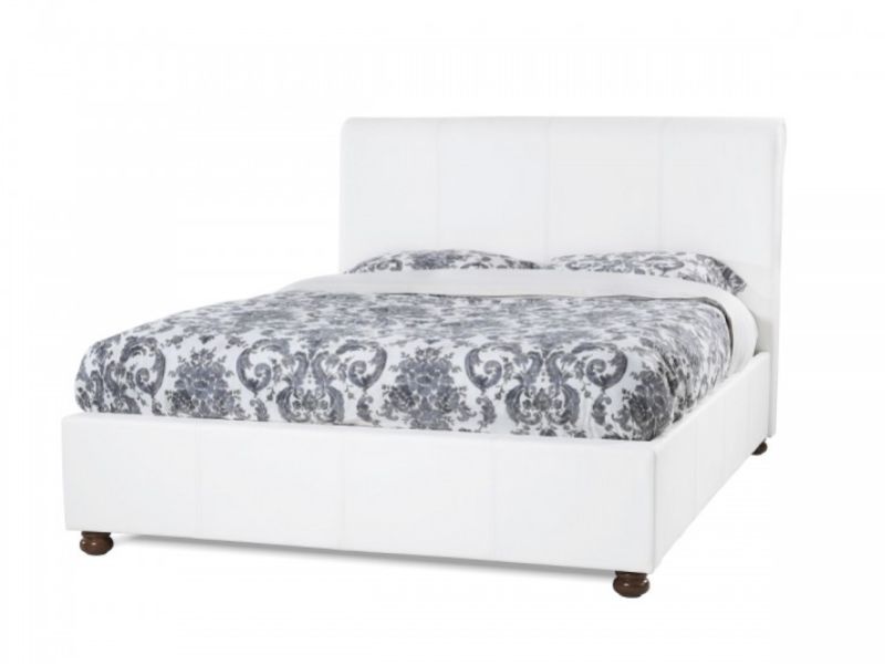 Serene Siena 5ft King Size White Faux Leather Bed Frame