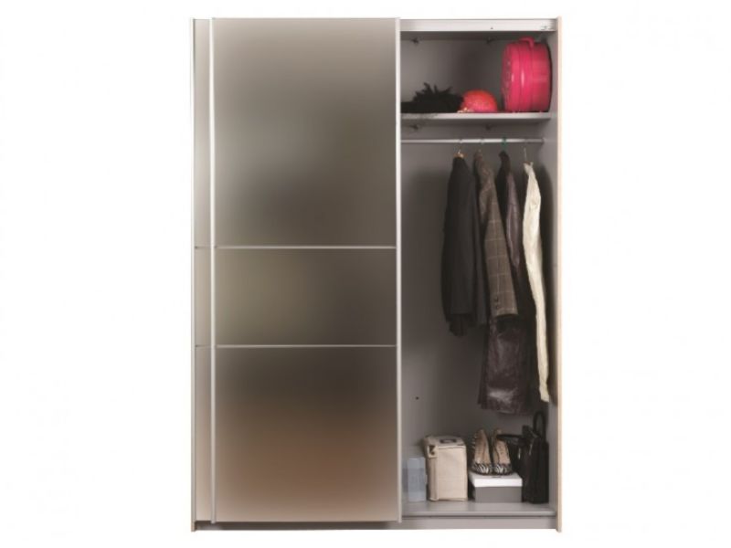 Sweet Dreams Gloss Black Sliding Door Wardrobe with Mirrors