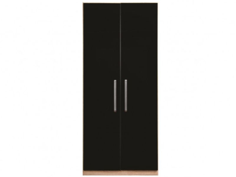 Sweet Dreams Gloss Black 2 Door Wardrobe