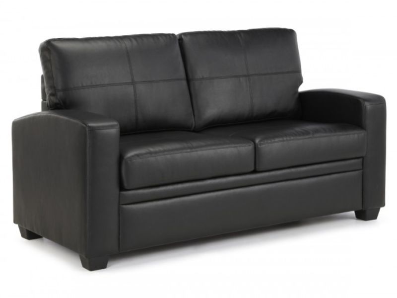 Serene Turin Black Faux Leather Sofa Bed