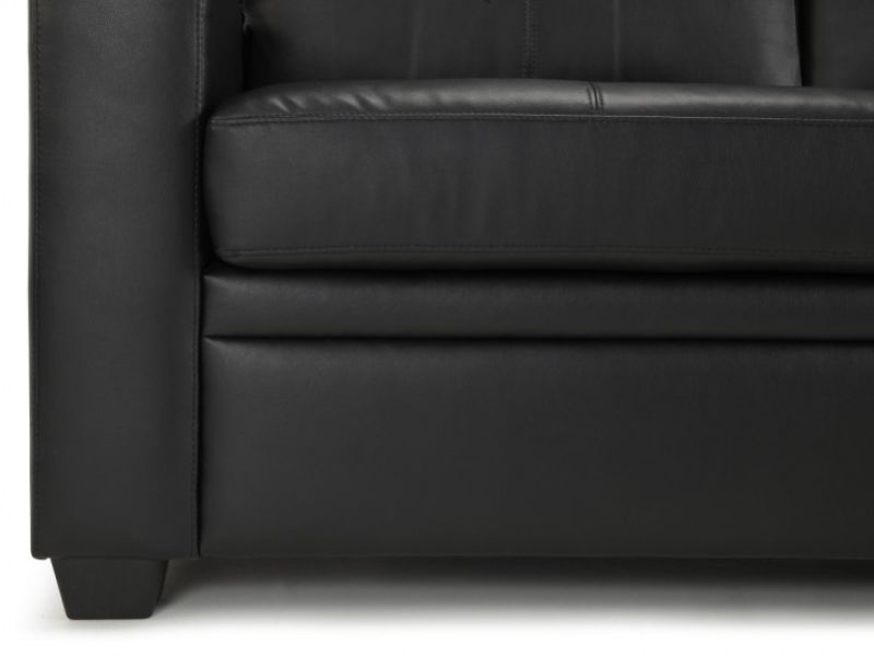 Serene Turin Black Faux Leather Sofa Bed