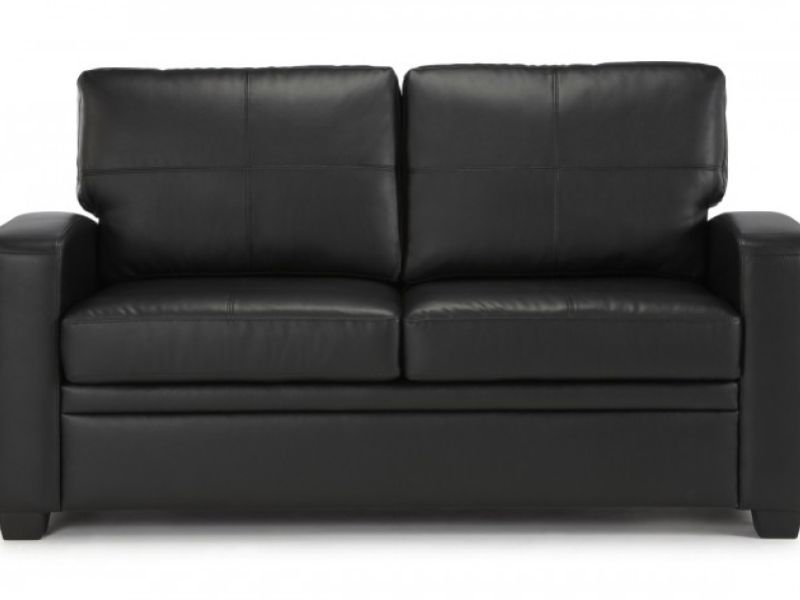 Serene Turin Black Faux Leather Sofa Bed