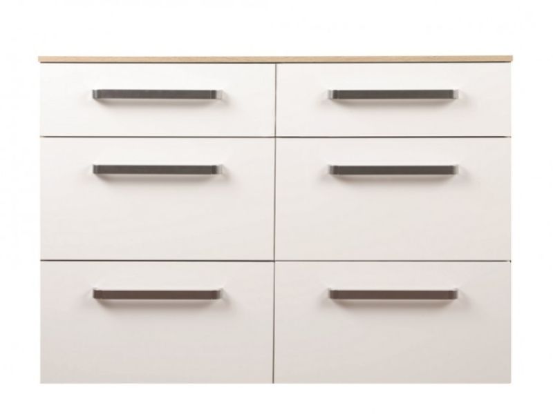 Sweet Dreams Gloss White 6 Drawer Chest of Drawers