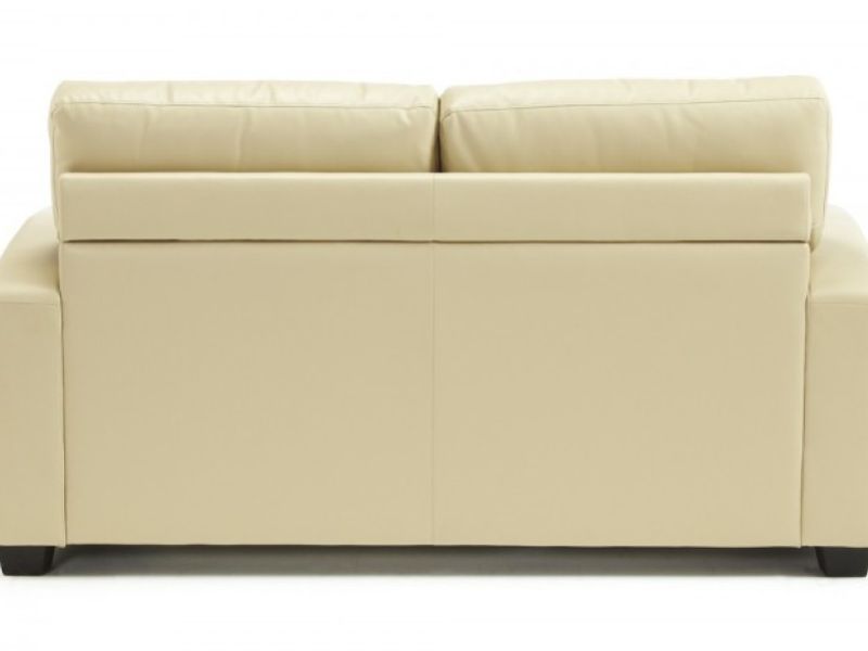 Cream Faux Leather Sofa Bed