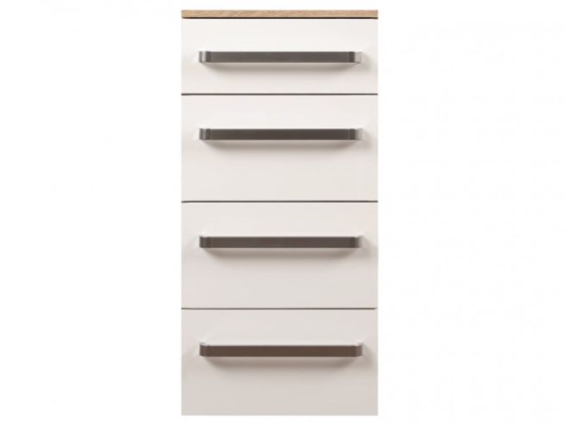 Sweet Dreams Gloss White 4 Drawer Bedside