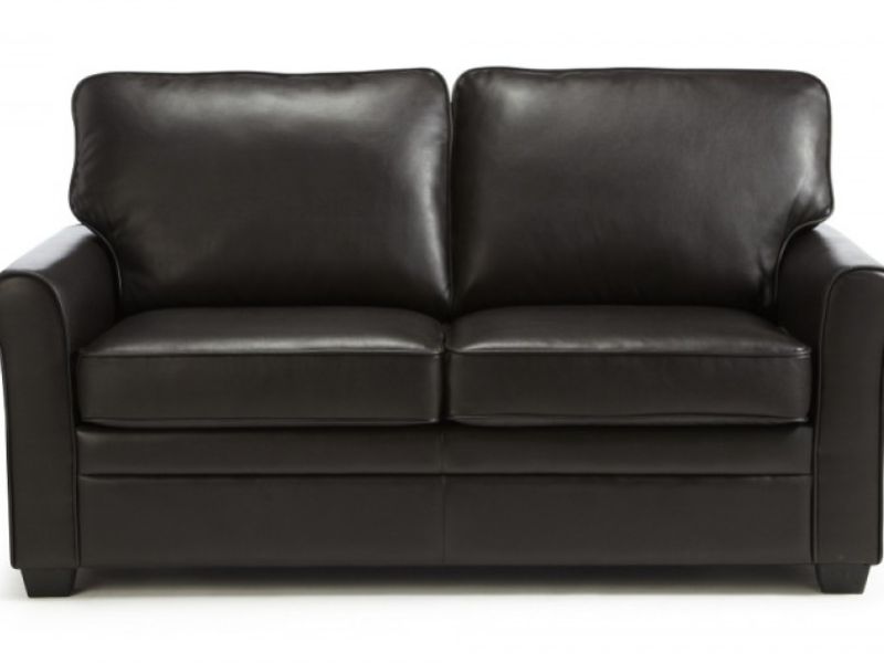 Serene Naples Brown Faux Leather Sofa Bed