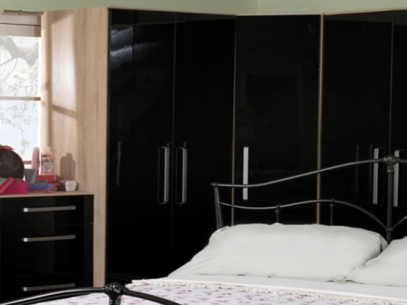 Sweet Dreams Gloss Black 4 Drawer Bedside