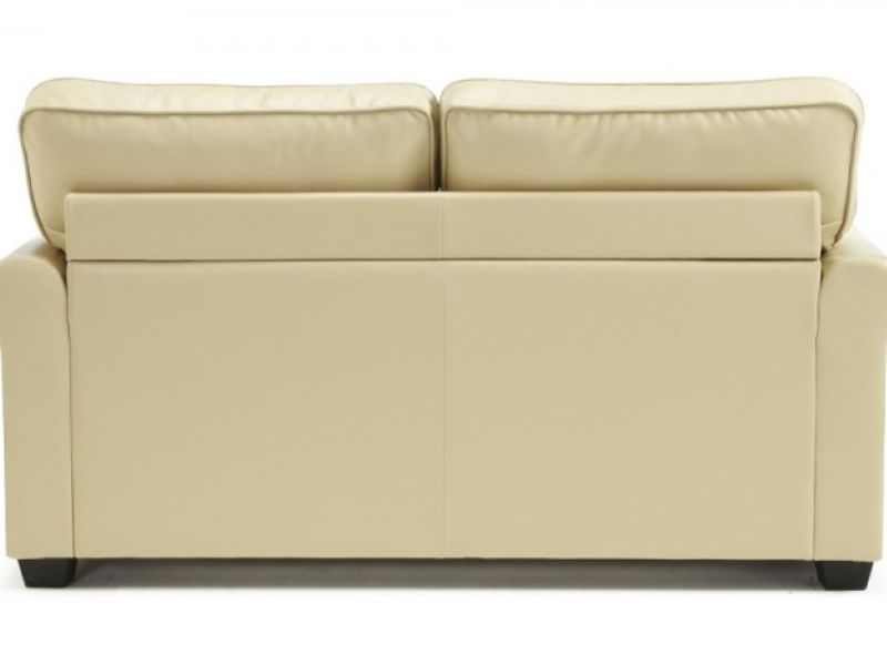 Serene Naples Cream Faux Leather Sofa Bed