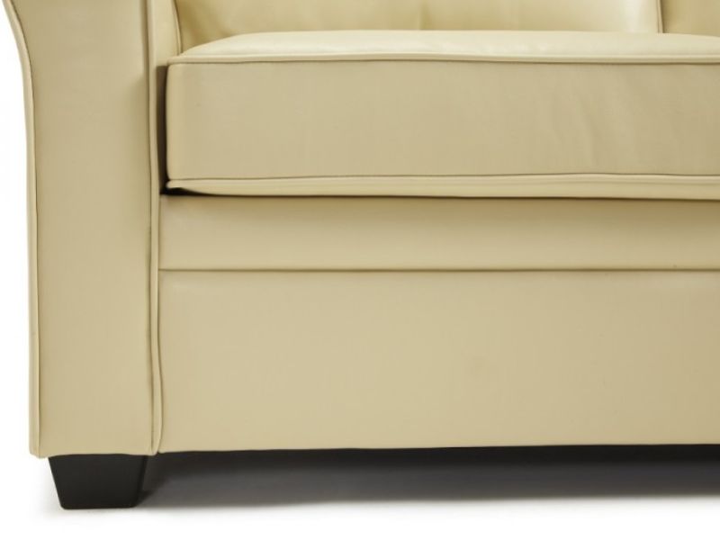 Serene Naples Cream Faux Leather Sofa Bed