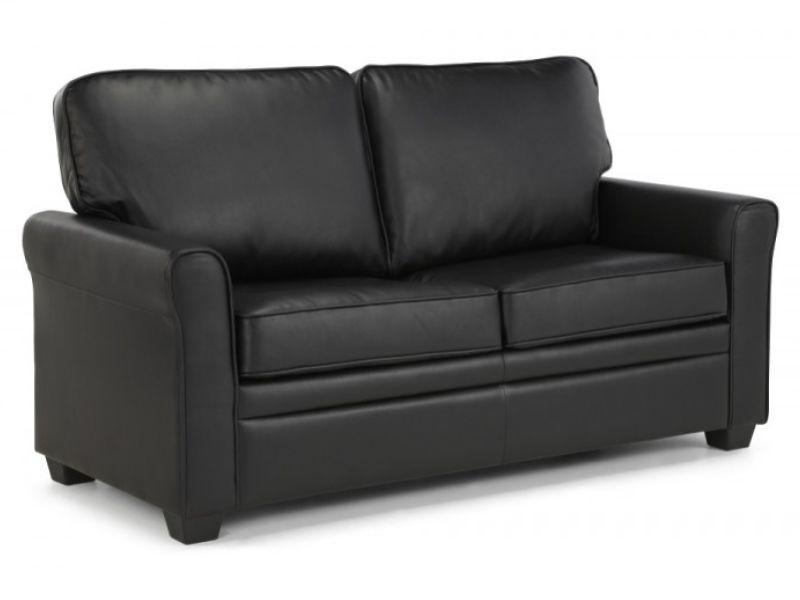 Serene Naples Black Faux Leather Sofa Bed