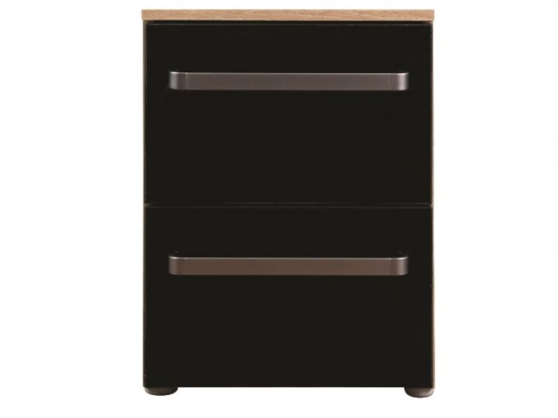 Sweet Dreams Gloss Black 2 Drawer Bedside Cabient