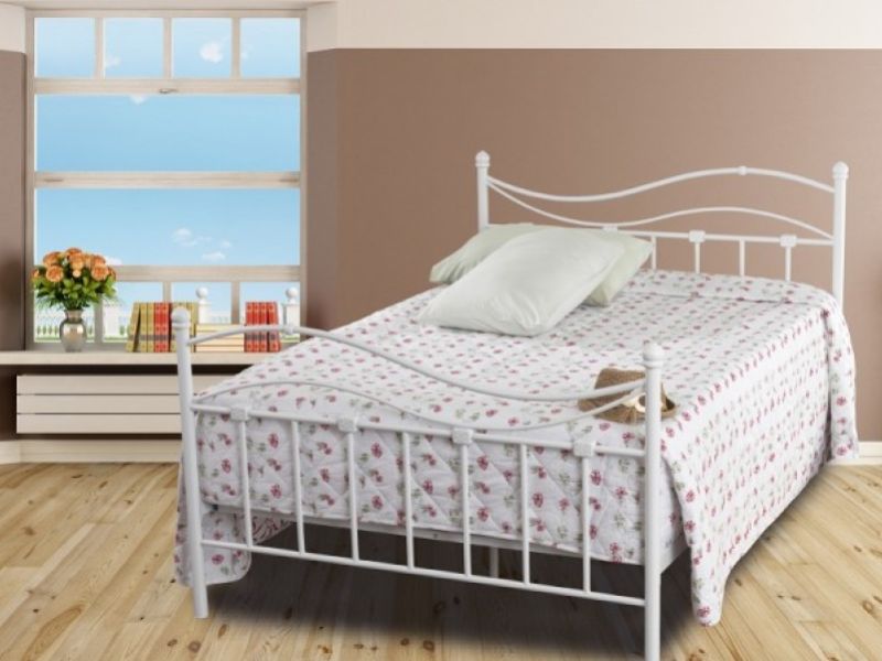 Sweet Dreams Wave 4ft6 Double White Metal Bed Frame