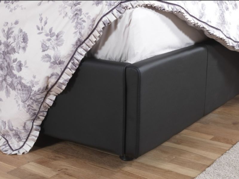 Serene Lucca 4ft6 Double Black Faux Leather Bed Frame