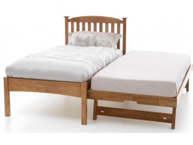 Serene Eleanor 3ft Single Oak Finish Wooden Guest Bed Frame with Low Footend