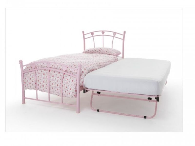 Serene Jemima 3ft Single Pink Metal Guest Bed