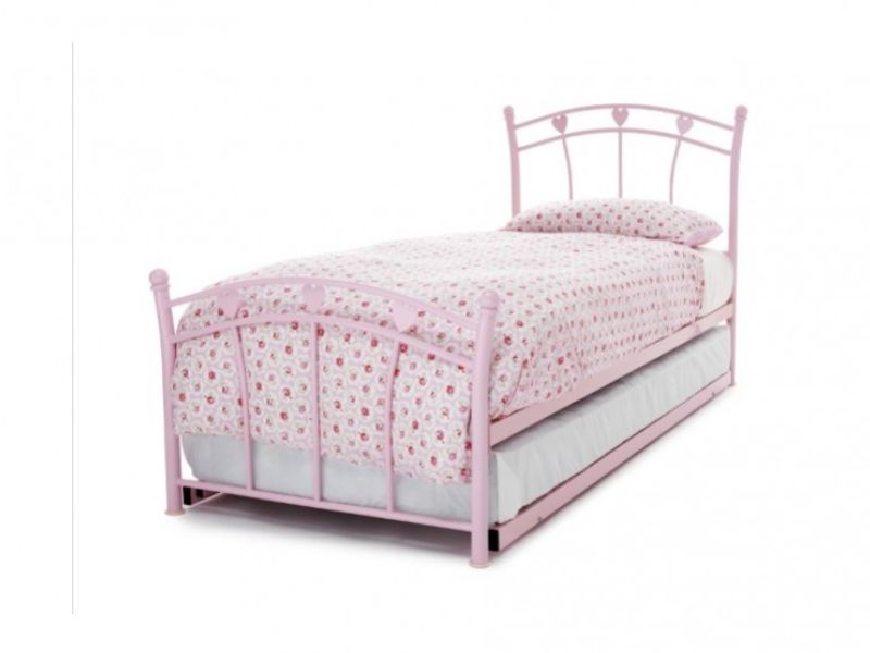 Serene Jemima 3ft Single Pink Metal Guest Bed