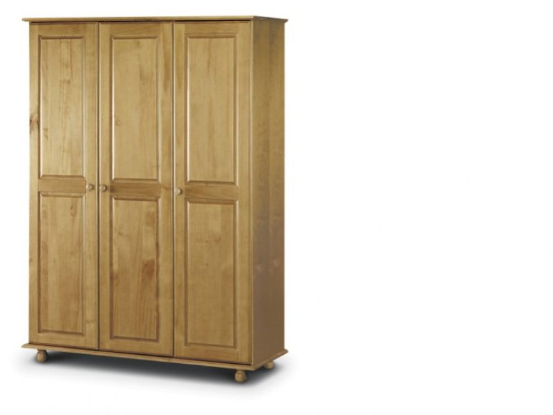 Julian Bowen Pickwick Pine Wooden 3 Door Fitted Wardrobe