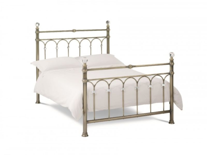 Bentley Designs Krystal 5ft Kingsize Antique Brass Finish Metal Bed Frame