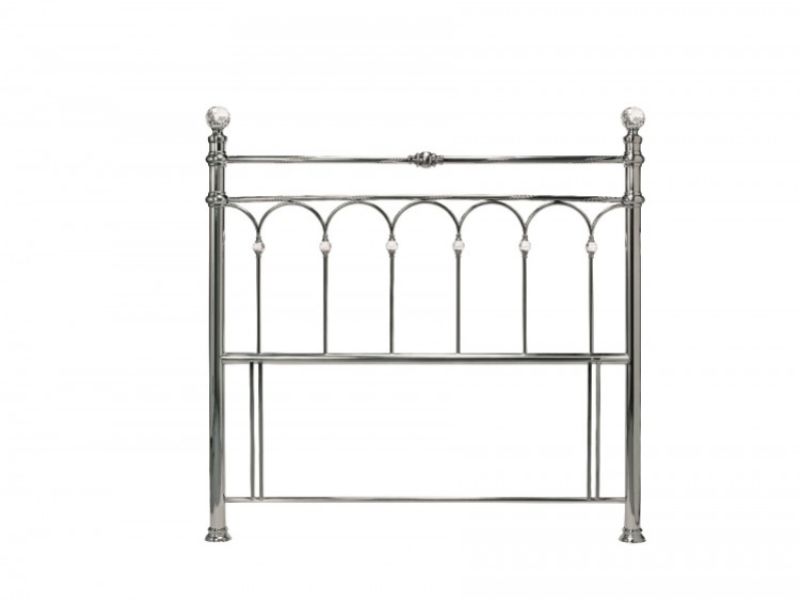 STORE CLEARANCE Bentley Designs Krystal 4ft6 Double Shiny Nickel Metal Headboard