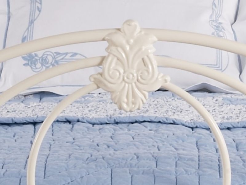 OBC Alva 6ft Super Kingsize Glossy Ivory Bed Frame