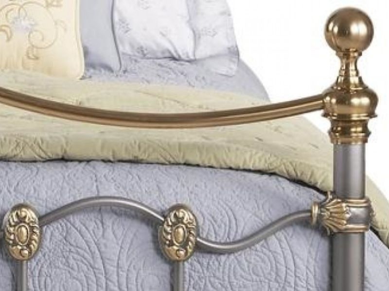 OBC Ardmore 5ft Kingsize Silver Patina Metal Headboard