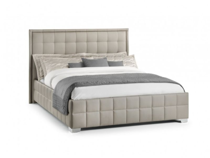 Julian Bowen Knightsbridge 5ft Kingsize Taupe Faux Leather Bed Frame