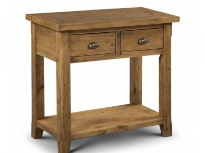 Julian Bowen Mayflower Hall Table with 2 Drawers in Reclaimed Pine