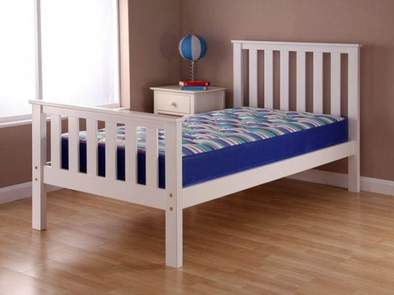Airsprung Napoli 5ft Kingsize High Footend White Wooden Bed Frame