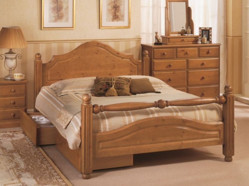 Airsprung Carolina 5ft Kingsize High Footend Cinnamon Wooden Bed Frame