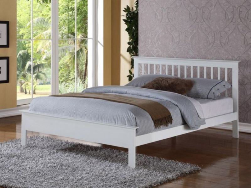 Flintshire Pentre 5ft Kingsize White Wooden Bed