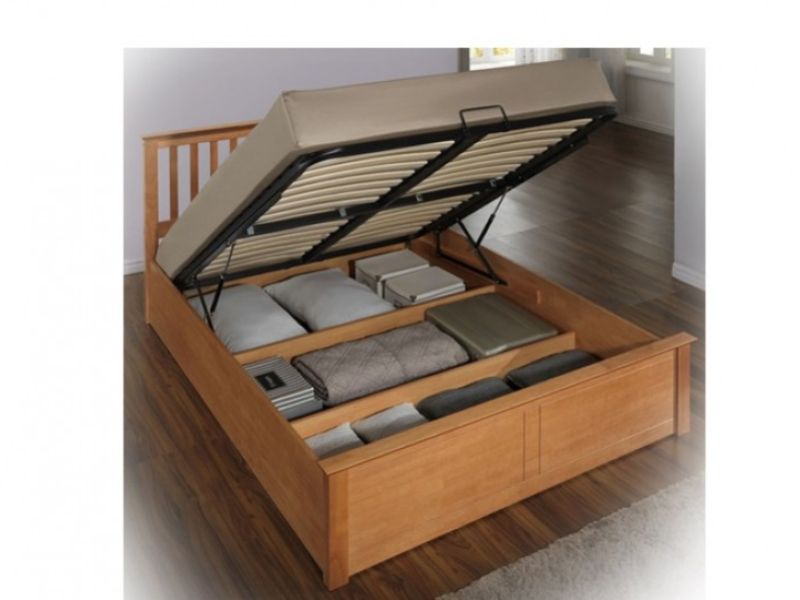 Flintshire Pentre 5ft Kingsize Oak Finish Ottoman Bed