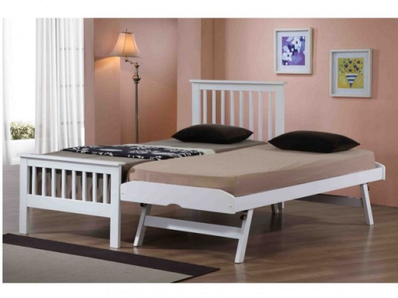 Flintshire Pentre 3ft Single White Wooden Guest Bed