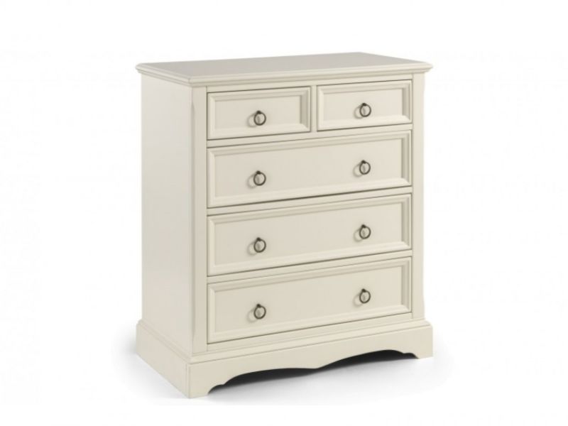 Julian Bowen La Rochelle Stone White 3 + 2 Drawer Chest