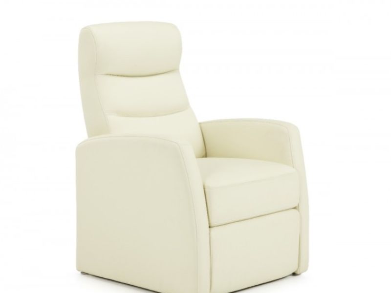 Serene Tromso Cream Faux Leather Recliner Chair