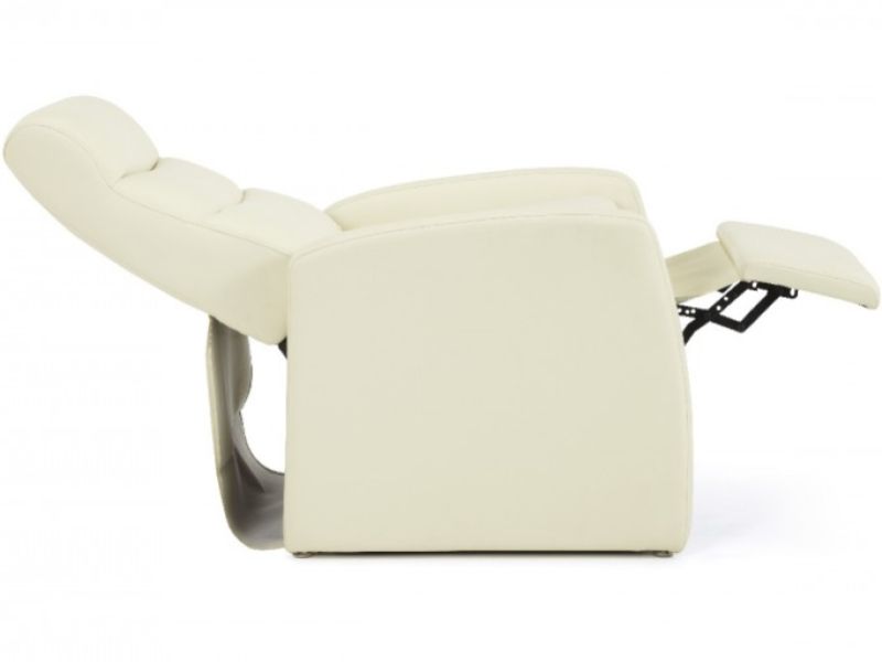 Serene Tromso Cream Faux Leather Recliner Chair